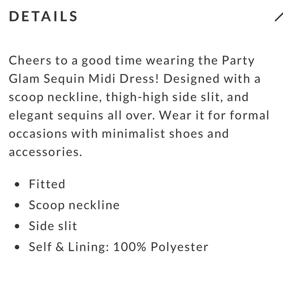 Vici Collection Party Glam Sequin Midi Dress - Worn 1X - like new - Picture 4 of 4